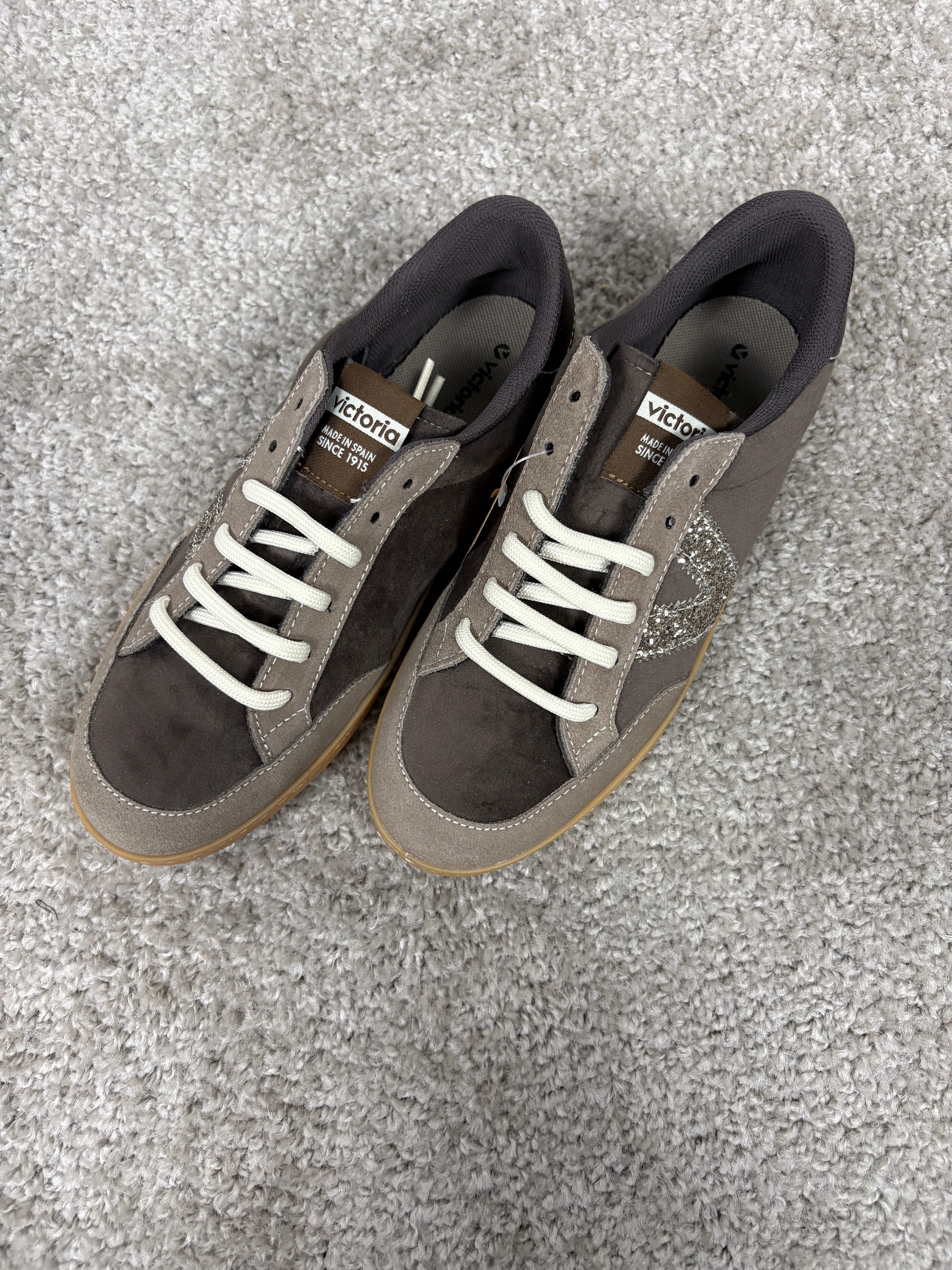 Sneaker Victoria Berlin Ciclista in velluto e camoscio con glitter