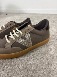 Sneaker Victoria Berlin Ciclista in velluto e camoscio con glitter