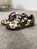 Sneaker Victoria Londres effetto cavallino animalier con doppio laccio