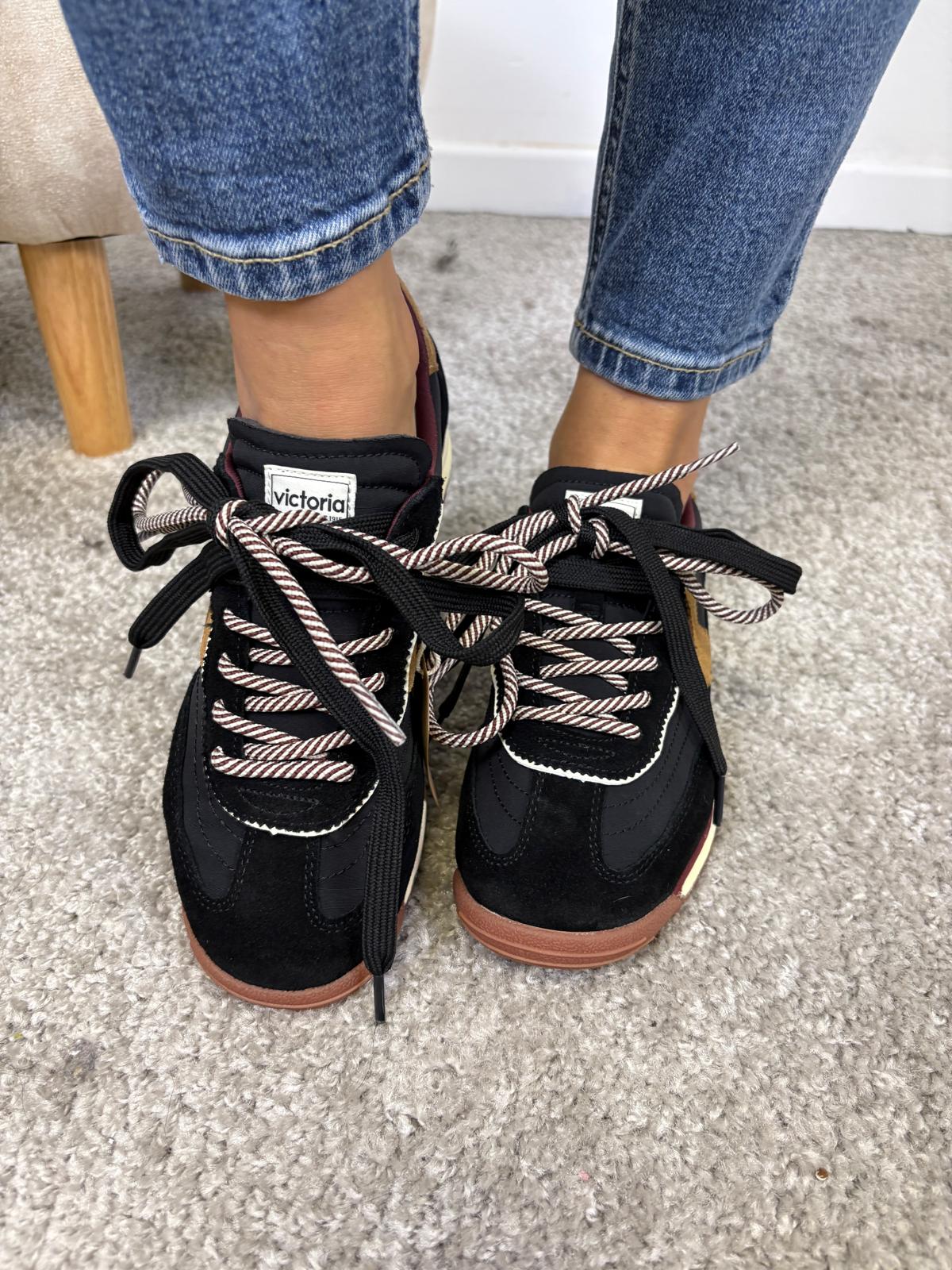 Sneaker Victoria Saturno nylon e camoscio con doppio laccio