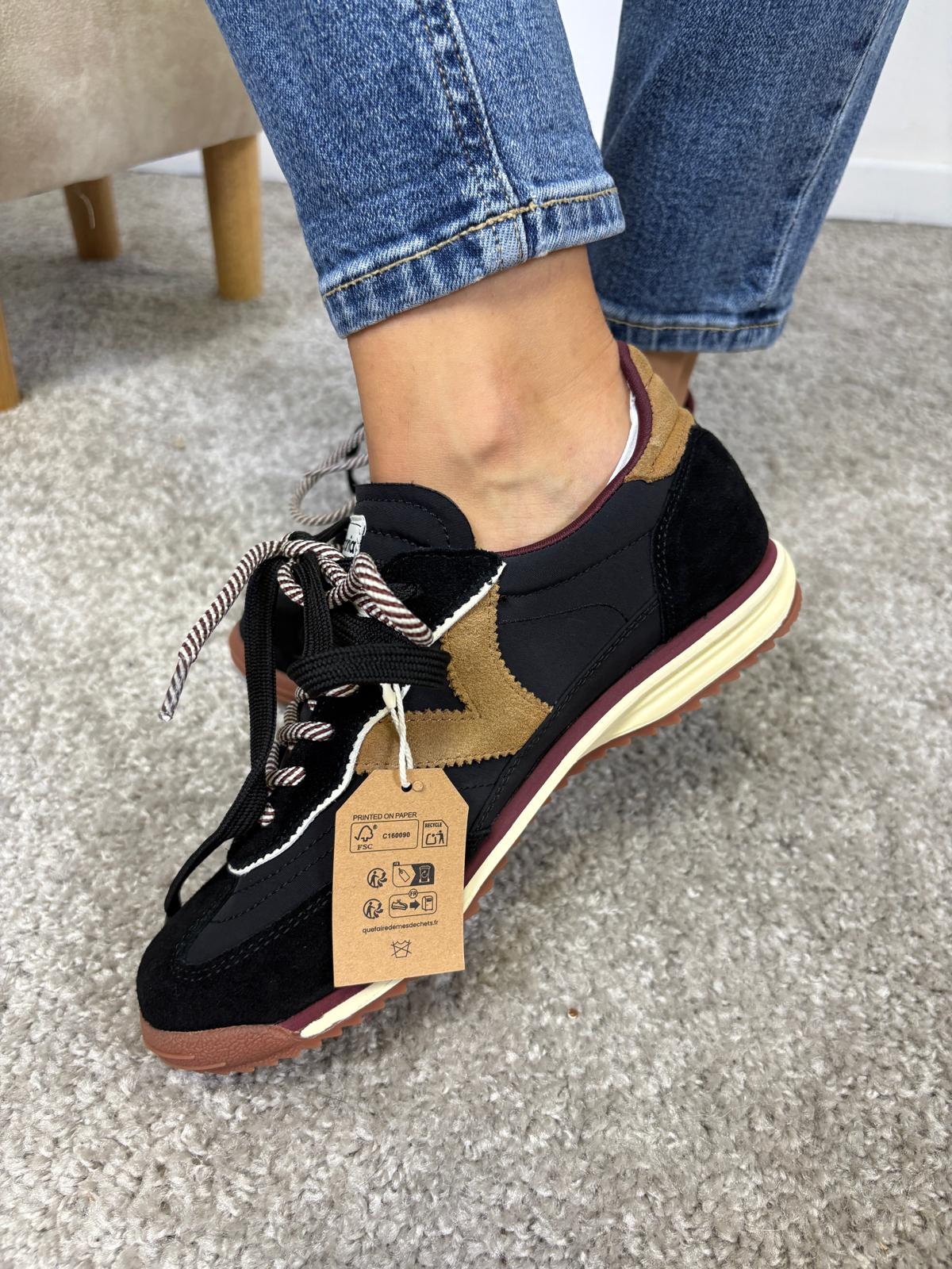 Sneaker Victoria Saturno nylon e camoscio con doppio laccio
