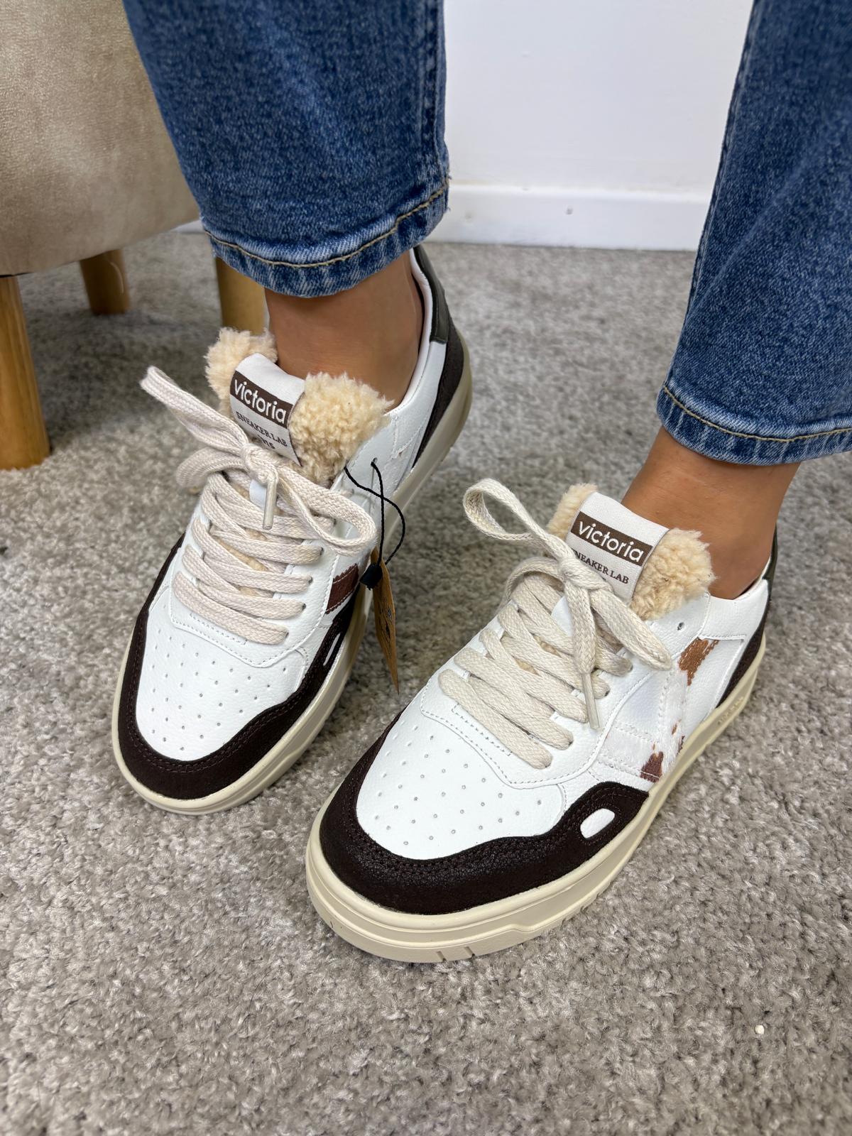 Sneaker Victoria Seul effetto pelle e camoscio con dettaglio animalier