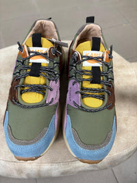 Kamsa multicolor fabric and real suede trail sneakers
