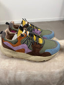 Kamsa multicolor fabric and real suede trail sneakers