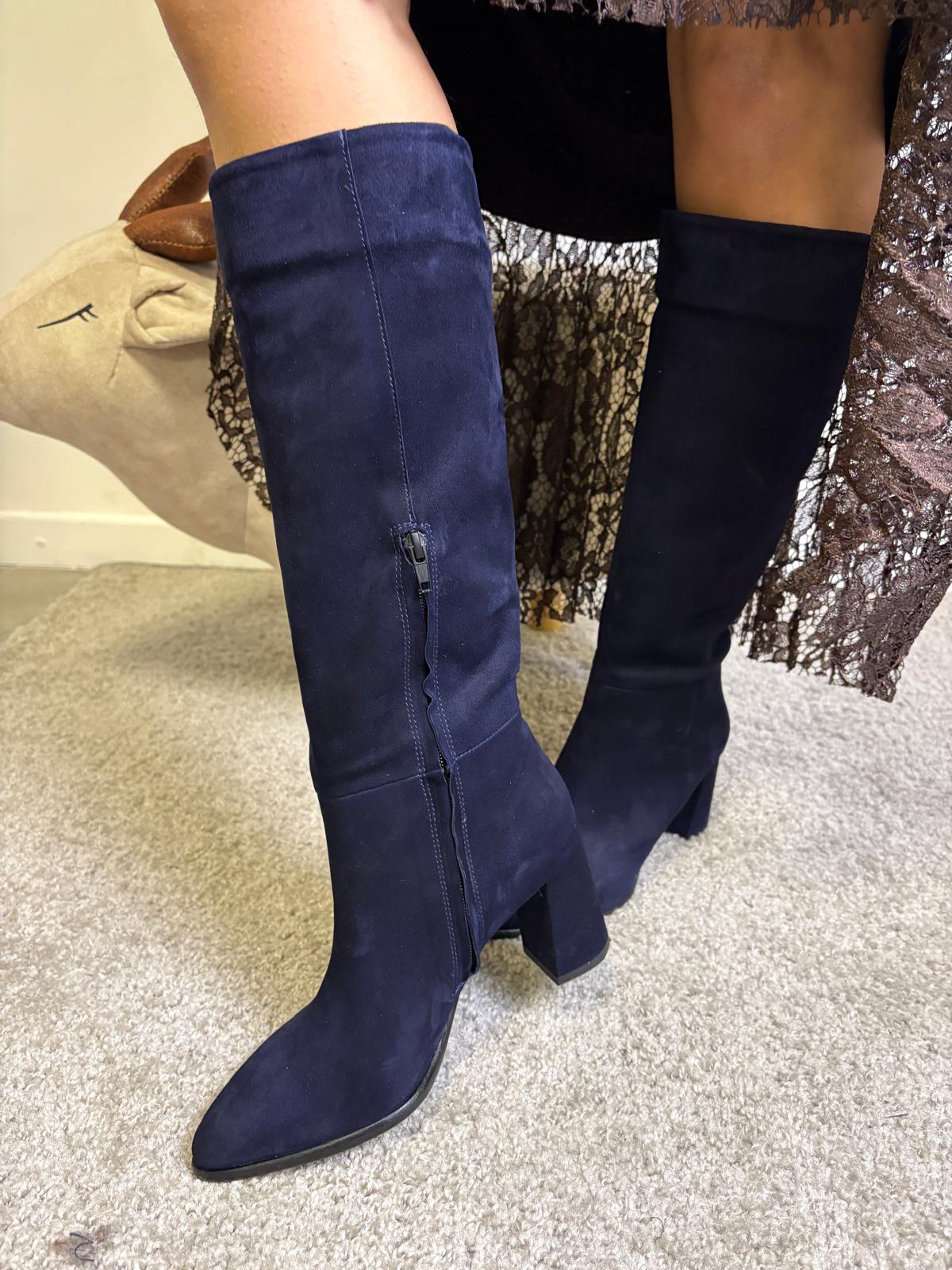 Stivale L’Amour by Albano in camoscio blu
