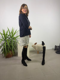 Stivale Greta overknee in camoscio nero