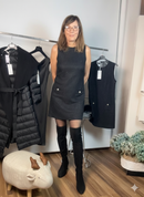 Stivale Greta alto in ecosuede nero