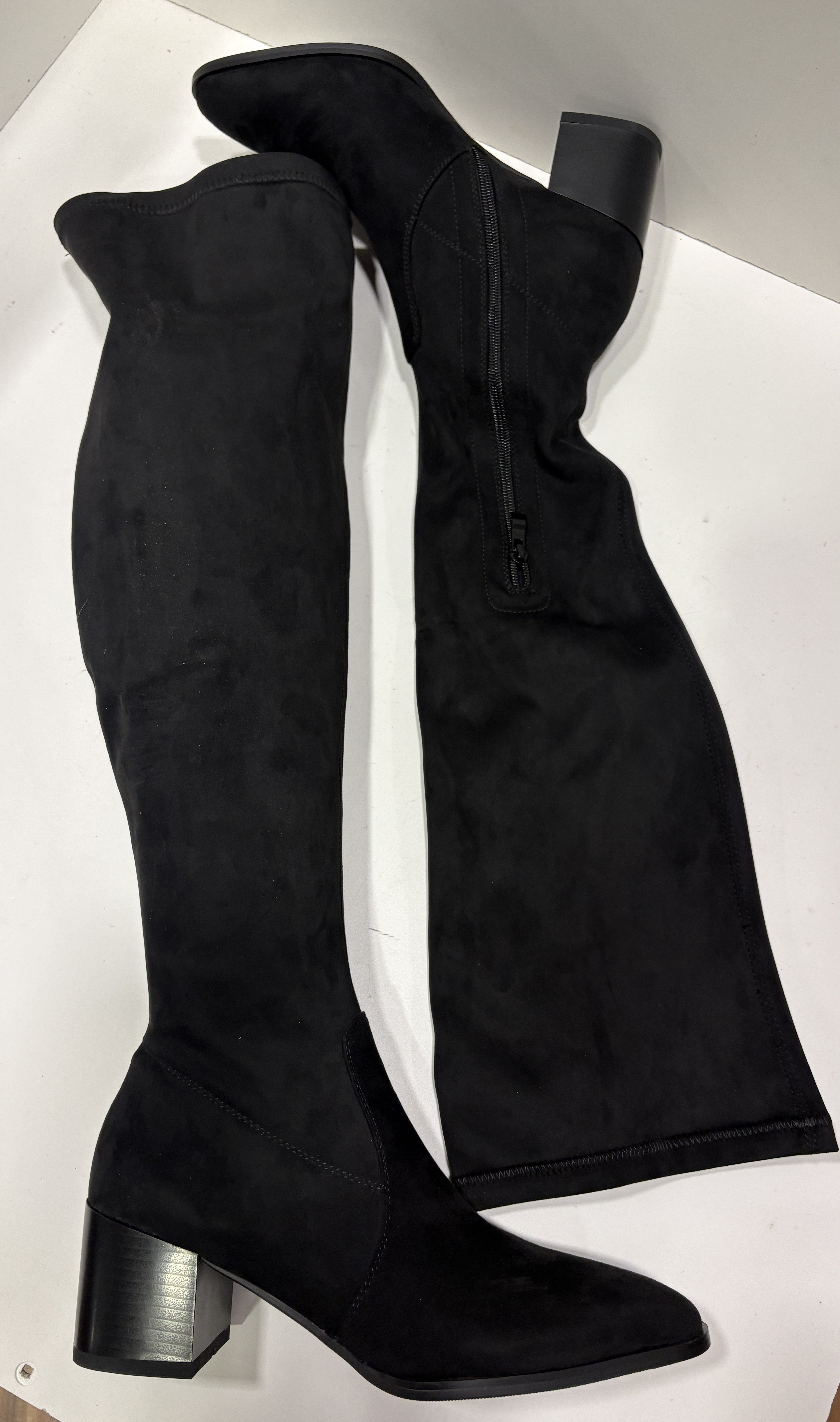 Stivale Greta overknee in camoscio nero