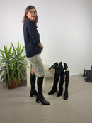 Stivale Sabrina in ecopelle elasticizzato al ginocchio