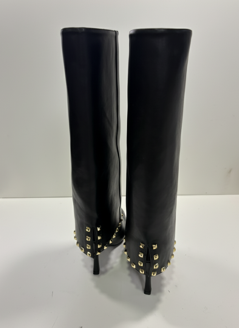 Stivale Valentina in ecopelle con borchie