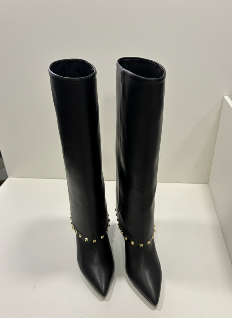 Stivale Valentina in ecopelle con borchie