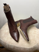 Stivaletto Chelsea in pelle con dettaglio brogue