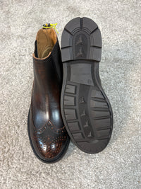 Stivaletto Chelsea Ambitious uomo in pelle brandy con dettaglio brogue