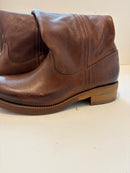 N6 Milano square-toe boots in brushed leather