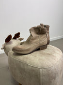 Texano alla caviglia in pelle taupe