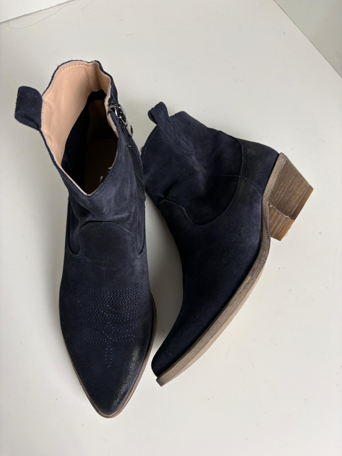 Texano basso in pelle scamosciata