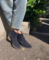 Texano basso in pelle scamosciata