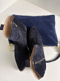 Texano basso in pelle scamosciata