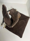 Texano basso in pelle scamosciata