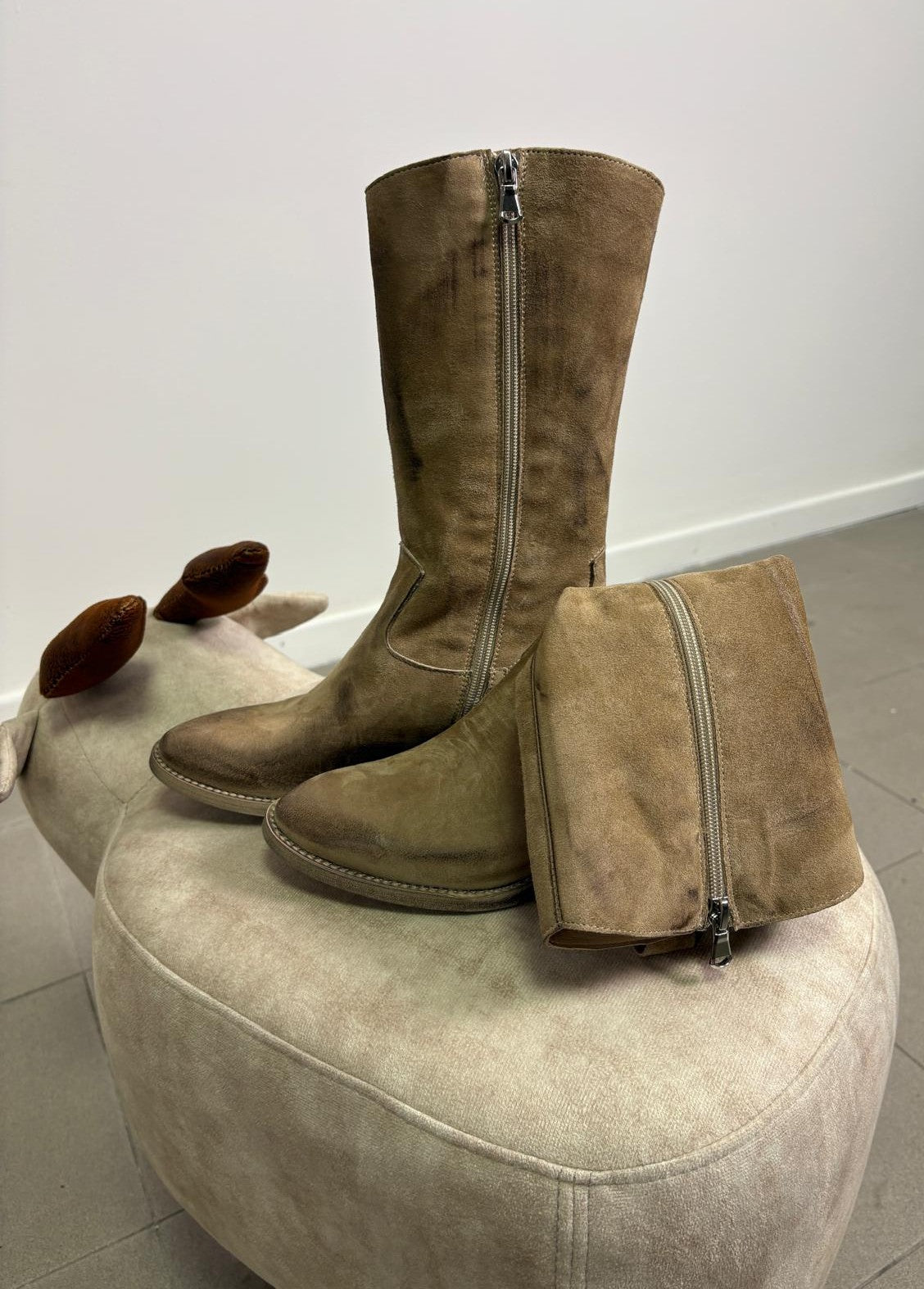 Texano in camoscio sabbia