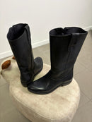 Texano al polpaccio in pelle nera