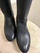 Texano al polpaccio in pelle nera